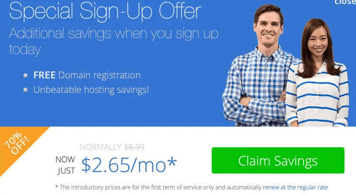 special hosting plan offer