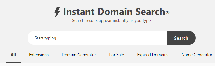 Domain instant search