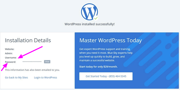 Login Area for your WordPress