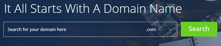 Bluehost Domain Search area