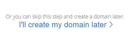 skip to create bluehost domain later